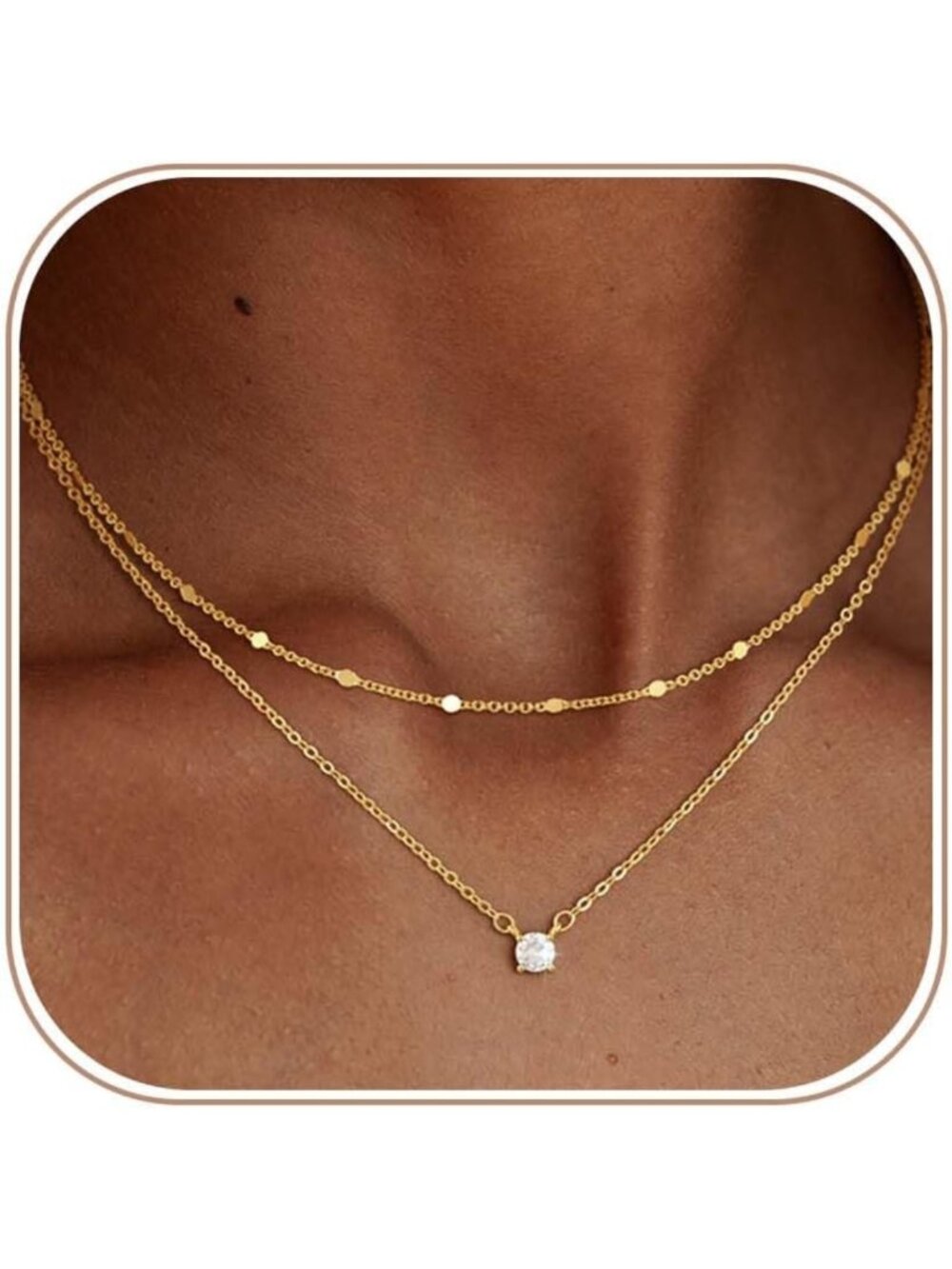 Layered Gold Necklaces for Women, Dainty Pendant Set, Stackable Choker